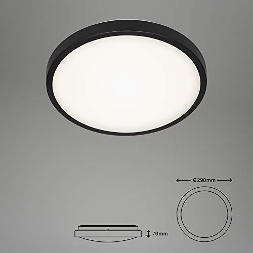 BRILONER Leuchten LED, lámpara de Techo, 12 vatios, 1.200 lúmenes, 4.000 Kelvin, diámetro 29cm, Negro-blanco (3455-015)