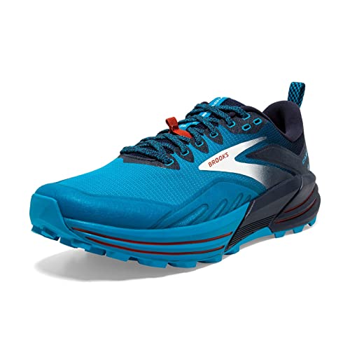 BROOKS Cascadia 16, Zapatillas para correr,Hombre Pecoat Atomic Blue Rooibos,43 EU