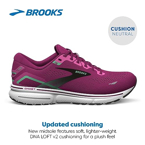 Brooks Ghost 15, Running Shoe Mujer, Pink/Festival Fuchsia/Black, 40.5 EU