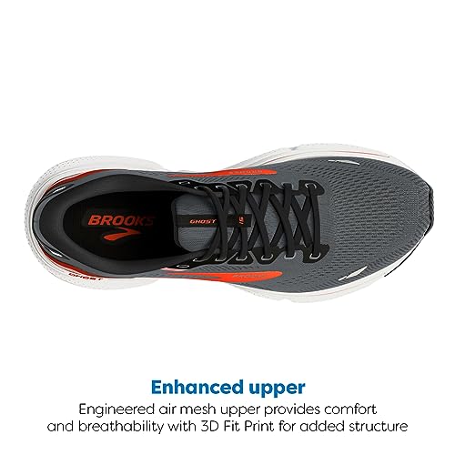 Brooks Ghost 15, Zapatillas para correr Hombre, Gris (Ebony Black Spicy Orange), 43 EU