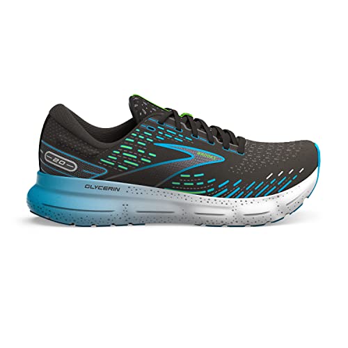 Brooks Glycerin 20, Running Shoe Hombre, Black/Hawaiian Ocean/Green, 42 EU