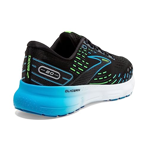 Brooks Glycerin 20, Running Shoe Hombre, Black/Hawaiian Ocean/Green, 42 EU