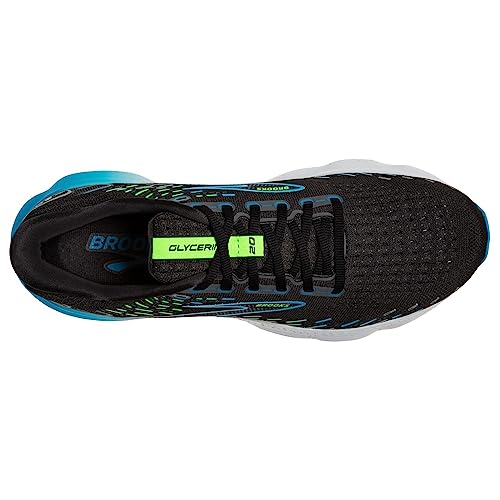 Brooks Glycerin 20, Running Shoe Hombre, Black/Hawaiian Ocean/Green, 42 EU