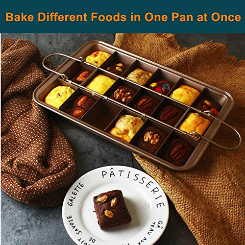 Brownie Pan Molde Brownie Molde Brownie Antiadherente con Divisores Tamaño: 31 * 20 * 4.9cm