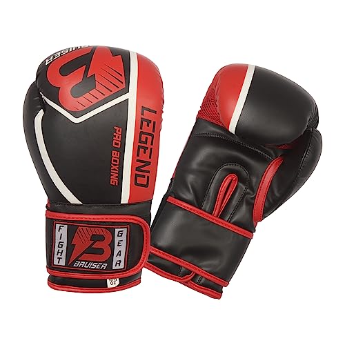 Bruiser Legend Guantes de Polipiel para Boxeo Muay Thai Entrenamiento, Boxing Gloves para Sparring Kickboxing Saco Manoplas de Boxeo MMA Fight Training, Hombres Mujeres, 8 10 12 14 16oz (10 oz)