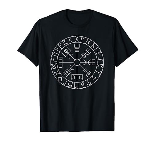 Brújula vikinga del amuleto de la suerte celta Vegvisir Camiseta