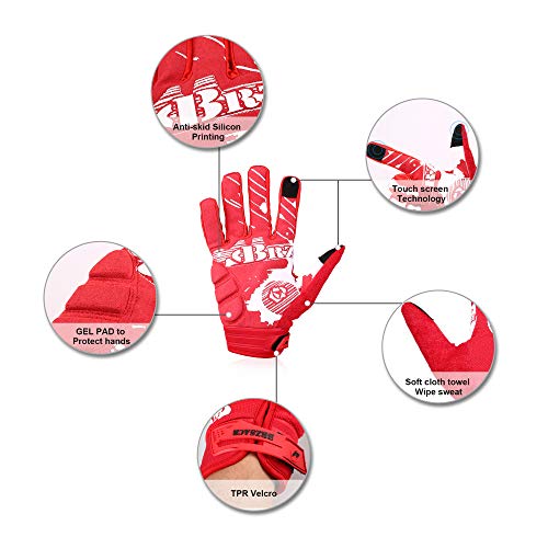 BRZSACR Guantes de ciclo Primavera Verano Guantes de peso ligero con pantalla táctil bicicleta de montaña M Red1