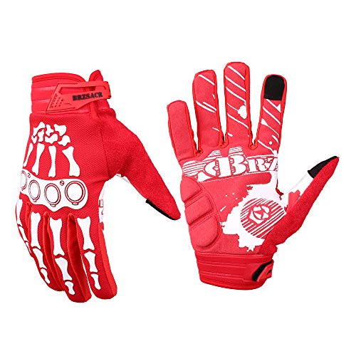 BRZSACR Guantes de ciclo Primavera Verano Guantes de peso ligero con pantalla táctil bicicleta de montaña M Red1