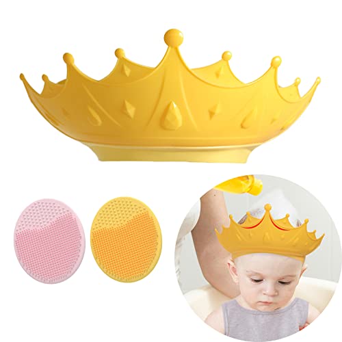 BSITSSS Gorro Ducha Niños Vebe, Vaño Vebe Gorra Ajustable Visera Baño Niños Sombrero Baño Bebé Gorro Champu Bebé Visera Baño Bebé, baño bebe Protege Los Ojos y las Orejas para Niños & Bebés (Amarillo)