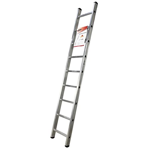 BTF Escalera de Apoyo en Aluminio 1 Tramo Serie Brico 2,5 Metros, 9 Peldaños | La Escalera versátil y Ligera para la utilización del día a día. Ref.: BTF-ESB6725