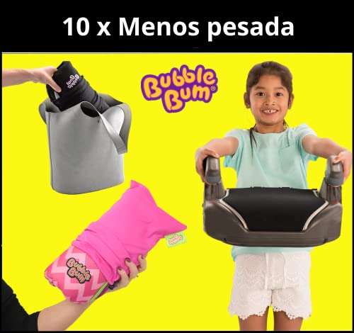 BubbleBum - Asiento Elevador de Coche Inflable para Niños, Grupo 2/3, Negro, 33x33x11 cm