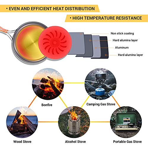 Bulin Kit de Utensilios Cocina Camping,Juego de Utensilios Ligera de Aluminio, con Olla, Cuenco y Sartén, para Senderismo,Picnic,Air Libre