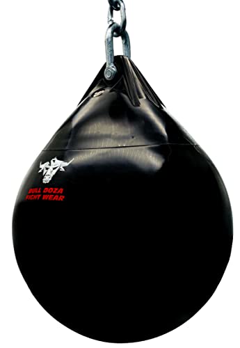 BULL DOZA FIGHT WEAR Saco de Boxeo Pro Water - Resistente al Agua y Duradero (Negro)(M (16") 33 kg)