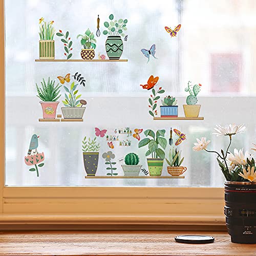 burkfeeg Pegatinas de Pared de Planta Acuarela Cactus Verdes Decorativas Vinilos Adhesivos Pared Pegatinas para Niños Habitación Dormitorio Decoracion Cartel Mural (30 * 90cm)