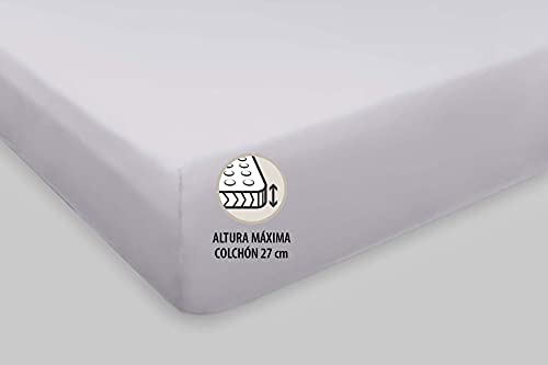 Burrito Blanco Sábanas de Hostelería | Juego de Sabanas Cama 80 | Cama Individual | 100% Algodón | Ropa de Cama Fácil Planchado | Color Gris | Disponible en Más Medidas y Colores