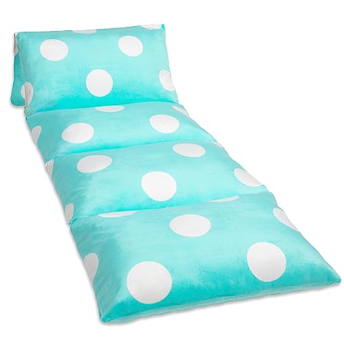 Butterfly Craze Funda de Almohada de Tumbona, Solución De Asiento Acogedora & Con Estilo Todos, Cojín De Suelo Reclinable Para Mayor Comodidad, Colchoneta para siestas, Solo Funda, Lunares Aqua, Queen