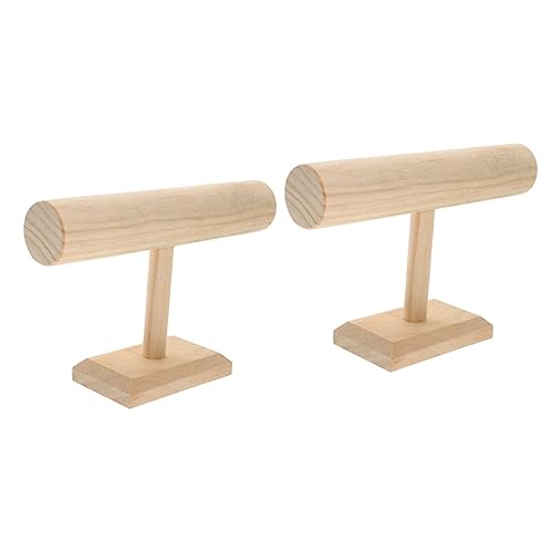 Cabilock 2 Piezas Ver Soporte De Exhibición Estante De La Joyería De Mesa Pendientes Colgantes Para Mujer Pendientes Para Mujer Orrous Soporte De Joyería Madera Barra De Bar Perder Pulsera