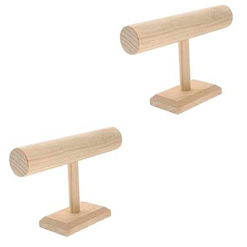 Cabilock 2 Piezas Ver Soporte De Exhibición Soporte De La Joyería De La Barra Pulseras De Brazalete Para Mujer Collar Colgante Para Mujer Soporte De Joyería Mirar Perder Barra De Bar Madera