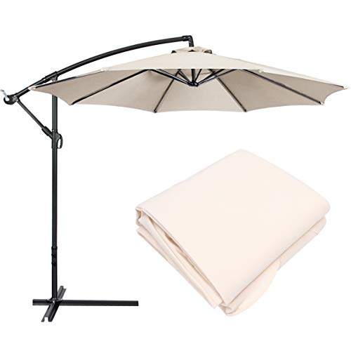 Cabilock - Lona de Recambio para sombrilla de 8 Varillas - Lona de poliéster - Protección UV - Color Beige - Ideal para sombrillas con Dosel, Parasol de jardín