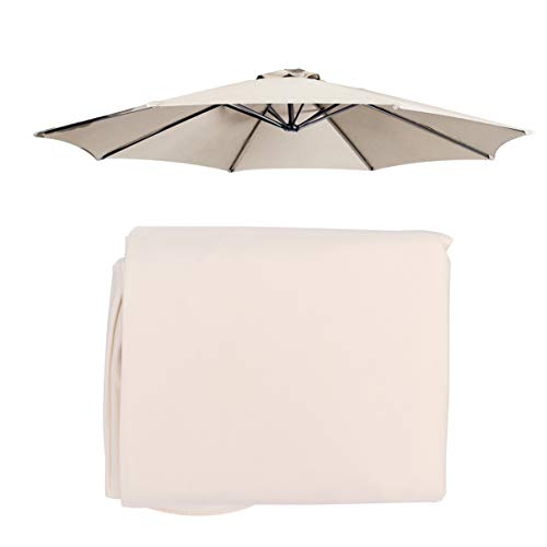 Cabilock - Lona de Recambio para sombrilla de 8 Varillas - Lona de poliéster - Protección UV - Color Beige - Ideal para sombrillas con Dosel, Parasol de jardín