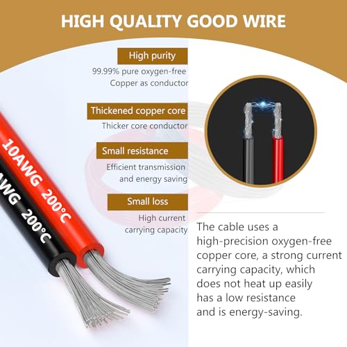 Cable de Silicona Calibre 3,3 mm², THUN-CT 6 metros de Alambre Eléctrico 12 AWG (3 metros en negro y 3 metros en rojo), 680 Hilos Flexibles de Alambre de Cobre Estañado de Alta Temperatura