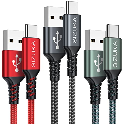 Cable USB C [3Pack 2M] Cable USB C Carga Rapida 3.1A Cargador Tipo C Nylon Carga Rápida y Sincronización Cable USB C para Samsung Galaxy S22 S21 S20 S10 S9 S8 A71 A51 Note 20 10, Xiaomi Google