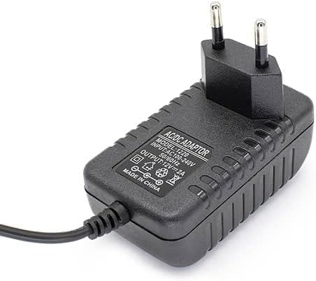 CABLEPELADO - Alimentador 12V 2A - Cargador 12v - Jack de conexion es de 5,5 mm Ø Exterior y 2,5 mm Ø Interno - Negro