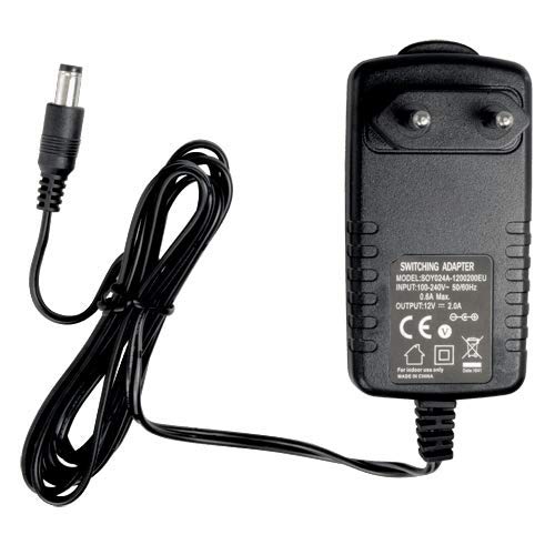 CABLEPELADO - Alimentador 12V 2A - Cargador 12v - Jack de conexion es de 5,5 mm Ø Exterior y 2,5 mm Ø Interno - Negro