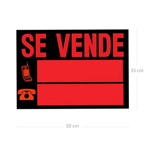 CABLEPELADO Cartel Se Vende | Cartel Venta | Cartel Venta Resistente PVC | Reflectante | Medidas 50 cm Ancho x 35 cm Alto | Apto para Lugares públicos, Zonas de Exterior y Obras