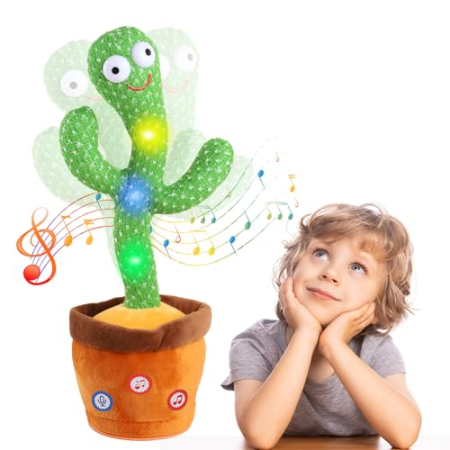 Cactus Bailarin Control del Volumen Juguete Bebe Parlanchin Que Baila Y Repite Lo Que Dices Funny Dancing Talking Cactus Bailando Peluche Adecuado para Niño Niña Bebé Juguetes NavideñOs De Cumpleaños