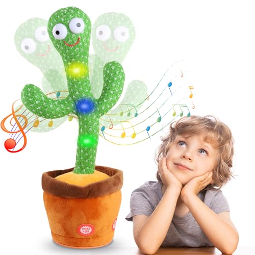 Cactus Bailarin Juguete Bebe Parlanchin Que Baila Y Repite Lo Que Dices Funny Dancing Talking Cactus Bailando Peluche Adecuado para Niño Niña Bebé Juguetes NavideñOs De Cumpleaños con 120 Canciones