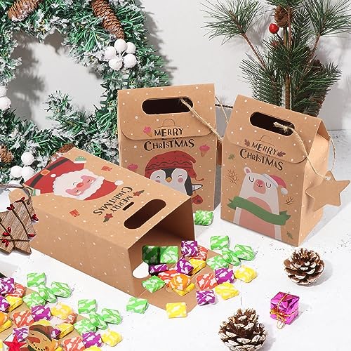 Caja de embalaje de Navidad, Caja De Dulces De Navidad De Papel De Vaca, Para Regalos De Embalaje, Dulces, Chocolate, Galletas, Comida Para Fiesta De Navidad (6 Estilos)