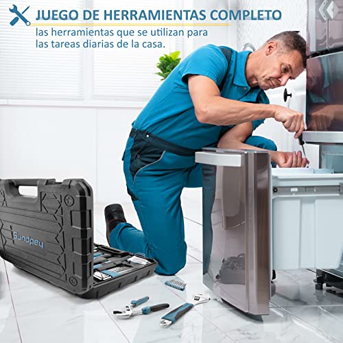 Caja Herramientas Completa 148 Piezas - Juego de Herramientas Completa - Kit Herramientas de Mano Sundpey Maletín Herramientas Portátil con Mini Sierra Alicates Cinta Métrica Para Hogar o Garaje