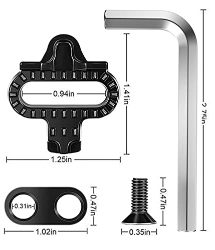 Calas MTB SPD Pedales Autobloqueantes Juego Tacos para Bicicleta Montaña, alas de precisión de 2 Agujeros para Zapatillas de Ciclismo | Compatible con Pedales Tipo