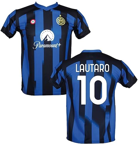 CALCIOGADGETS Jersey Lautaro Martinez Inter Oficial 2023-24 Niño Hombre Adulto Réplica Autorizada El Toro 10 Home