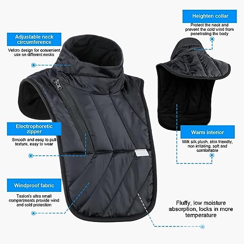 Calentador De Cuello Moto, Bufanda Calentadora Cuello Para Moto A Prueba Viento, Equipo Cálido Invierno Bufanda, Protector Térmico Contra El Viento Para El Pecho, Hombros, Cuello, Protector Térmico