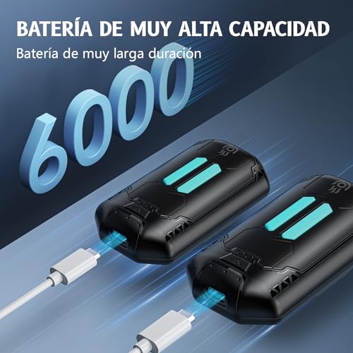 Calentador de Manos Recargable OUTJUT 6000mAh Calentador Manos Electrico Portable Reutilizable, Cable de Carga USB de 2 en 1, para Acampada y Esquí,Regalos Tecnológicos para Mayores y Niños - Negro