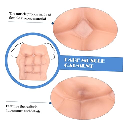 CALLARON Caqui Falso Chaleco De Pecho Masculino Músculos Abdominales De Silicona Prenda Muscular Falsa Piel De Simulación Traje Con Músculos De Silicona Camisetas Para Hombres Chaleco Para