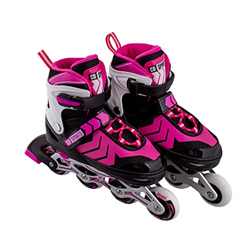 Calma Dragon Patines en Linea, Tamaño Ajustables, Profesionales para Adultos y Niños, 4 Ruedas, Skates, ABEC-7,Forro Interior, Rollers para Mujer y Hombre (Rosa, S)