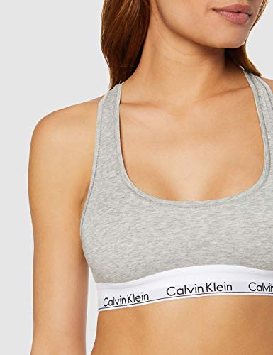 Calvin Klein Modern Cotton Unlined Bralette Sujetador Deportivo, Gris (Grey Heather 020), M para Mujer