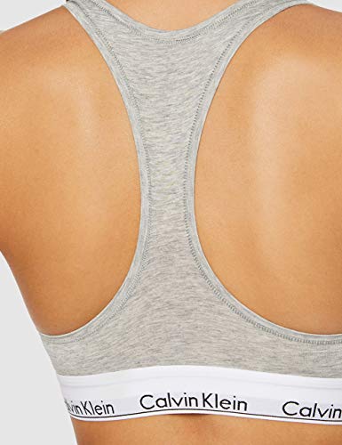 Calvin Klein Modern Cotton Unlined Bralette Sujetador Deportivo, Gris (Grey Heather 020), M para Mujer