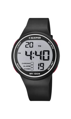 CALYPSO Reloj Hombre K5795/1 Color Splash Caja de Caucho Multi Correa de Caucho Negro