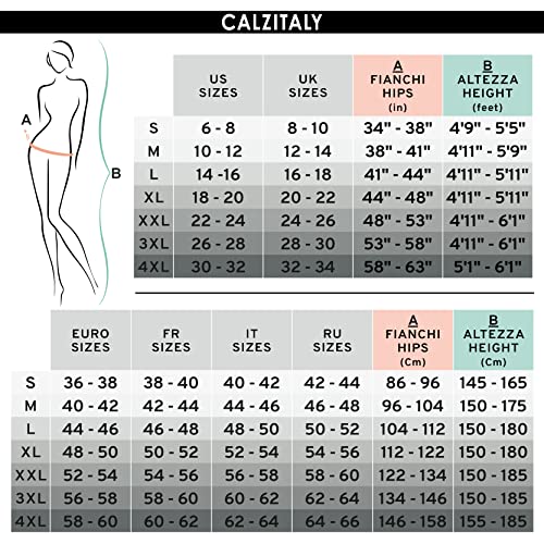 CALZITALY Medias Transparentes, Pantimedias Invisibles, Panty Media de Mujer, Pantis | 20 DEN | S, M, L, XL | Negro, Natural, Verde, Violeta, Azul, Blanco, Estampado | Made in Italy (XL, Blanco Roto)