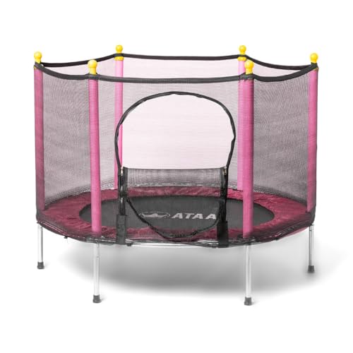 Cama elástica Infantil Salty 140 - Rosa - trampolín para niños y niñas, diametro 140 cm, con Red de Seguridad, Cremallera, Protecciones de Espuma, Cama elástica para Interior o Exterior