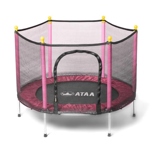 Cama elástica Infantil Salty 140 - Rosa - trampolín para niños y niñas, diametro 140 cm, con Red de Seguridad, Cremallera, Protecciones de Espuma, Cama elástica para Interior o Exterior