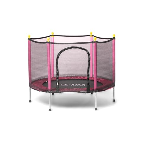 Cama elástica Infantil Salty 140 - Rosa - trampolín para niños y niñas, diametro 140 cm, con Red de Seguridad, Cremallera, Protecciones de Espuma, Cama elástica para Interior o Exterior