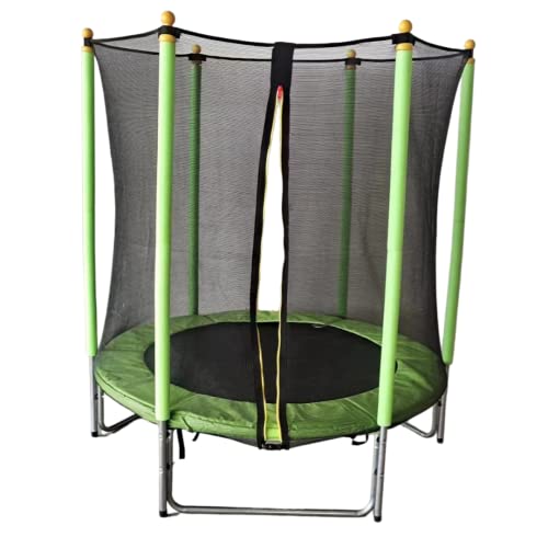 Cama Elástica Niños con Red de Protección, Cama Elástica Exterior/Interior, Antideslizante, Color Azul, Juegos, Aire Libre, Cama Elástica/Trampolín 140 cm (Verde)