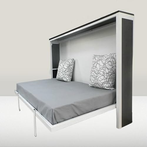 Cama Horizontal MK2 I Todas Las Medidas, Color Partes metálicas y Base en Blanco. (80x180 cm, Estructura Metálica y Base Blanco)