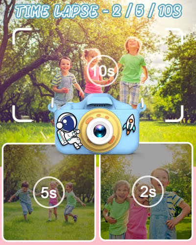 Cámara de Fotos Digital Infantil, 1080P 2,0 Pulgadas con una Tarjeta SD de 32GB, Regalos Ideales para Niños de 3-10 Años (Blue)