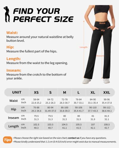 CAMBIVO Pantalones de Yoga Mujer, Bootcut Pantalon Campana Largos con Bolsillos, Pantalones Deporte, Pantalones de Jazz, Pantalones de Jogging, Pantalones Mujer Pierna Recta para Yoga, Fitness, Casual